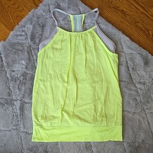 Ivivva Neon Yellow/Grey Tank Top, Girls Size 12, Great Condition